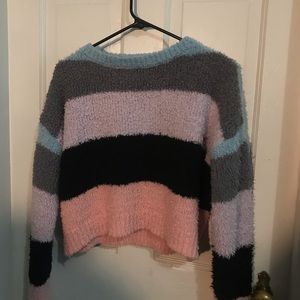 fuzzy cropped sweater